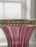 SOGA 67cm Purple Glass Tall Floor Vase with Metal Flower Stand
