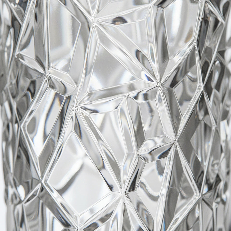 SOGA 30cm Sleek Clear Glass Vase Elegant Wide Crystal Design for Modern Home Décor