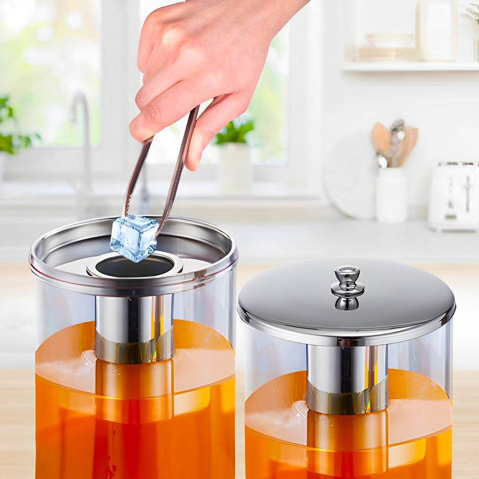 SOGA 6L Dual Stainless Steel Beverage Dispenser with Ice Cylinder