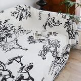 SOGA Two-seater White Sofa Cover Tree Print 180x260cm Polyester