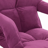 SOGA 4X Foldable Lounge Cushion Adjustable Floor Lazy Recliner Chair with Armrest- Magenta