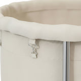 SOGA Stainless Steel Commercial Round Soiled Linen Laundry Trolley Cart with Wheels White