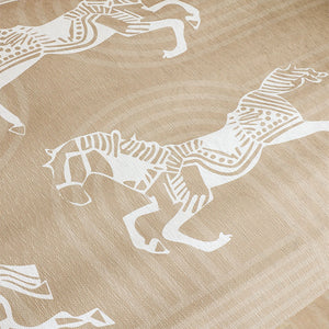 SOGA Four-Seater Beige Horse Print 90x260cm Throw Blanket Sofa Cover