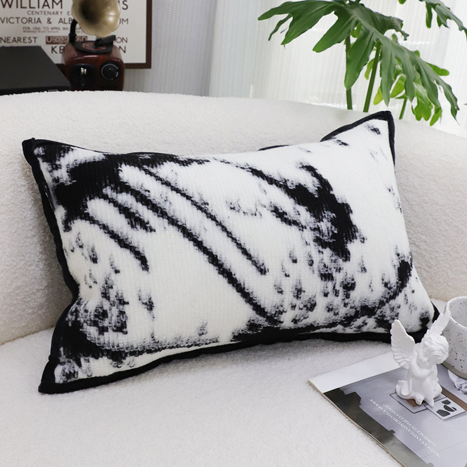 SOGA 2X 35cm Throw Pillow  Black and White Leopard Thick Premium Polyester Fiber for Home Decor