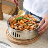SOGA 26cm Dry Pot with Hammered Texture, Natural Silver Color, a Kitchen Essential