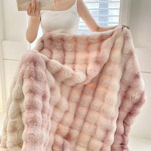 SOGA 200cm Light Pink Fuzzy Fur Throw Blanket