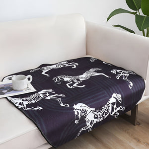 SOGA One-Seater Black Horse Print 90x90cm Throw Blanket Sofa Cover