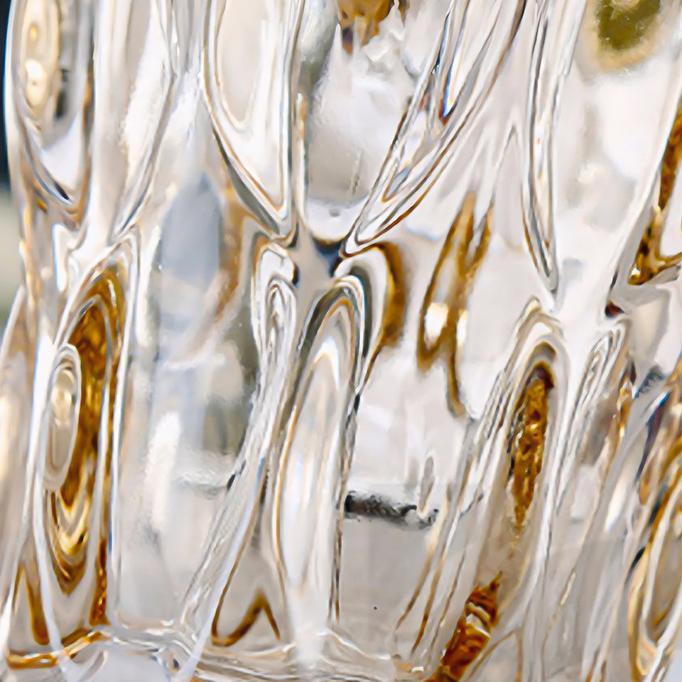 SOGA 29.8cm Golden Amber Glass Crystal Vase Elegant Modern Home Decor