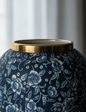 SOGA 35x17cm Blue with White Mini Floral Large Ceramic Flower Vase Elegant Living Room Home Decor
