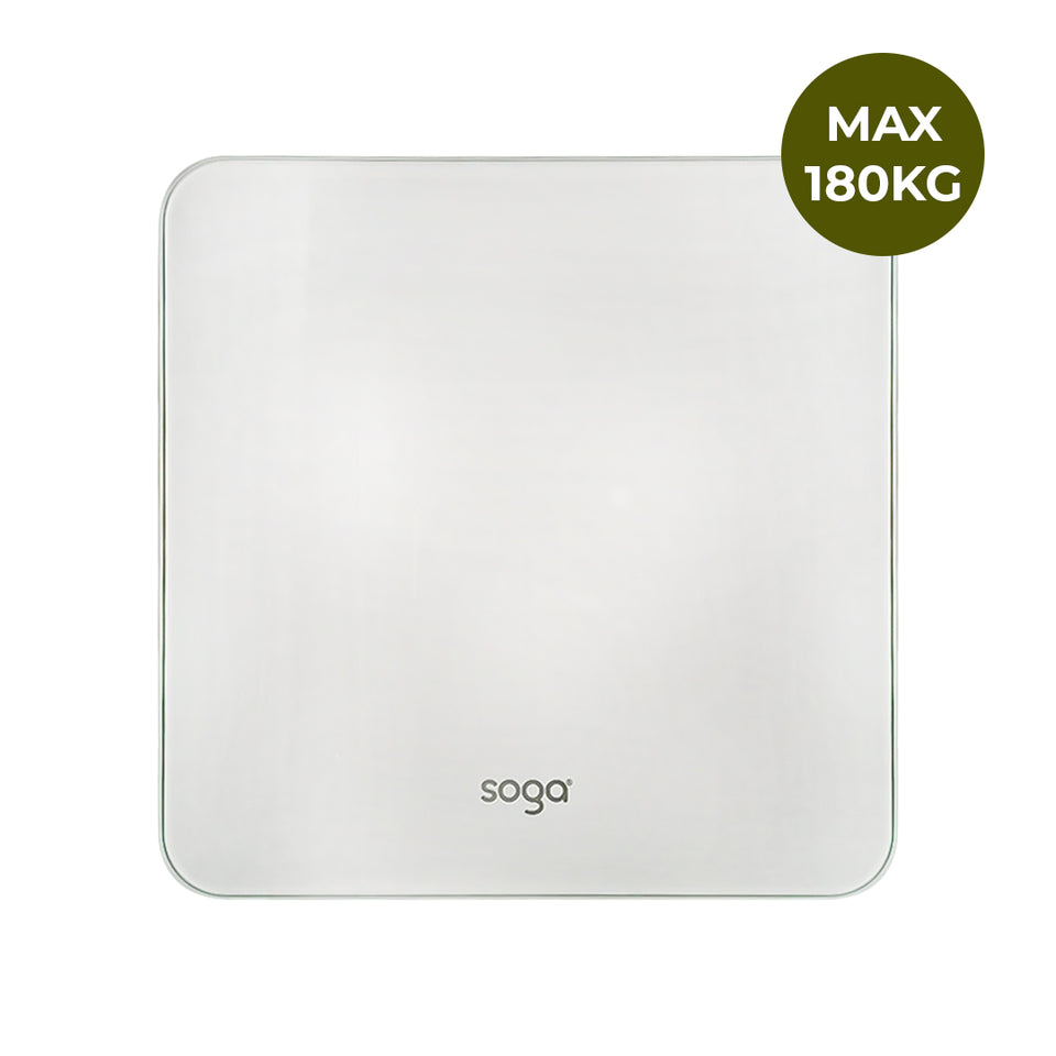SOGA 2X 180kg Digital Fitness Weight Bathroom Gym Body Glass LCD Electronic Scales White