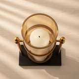SOGA 34cm Modern Transparent Glass Flower Vase with Candle