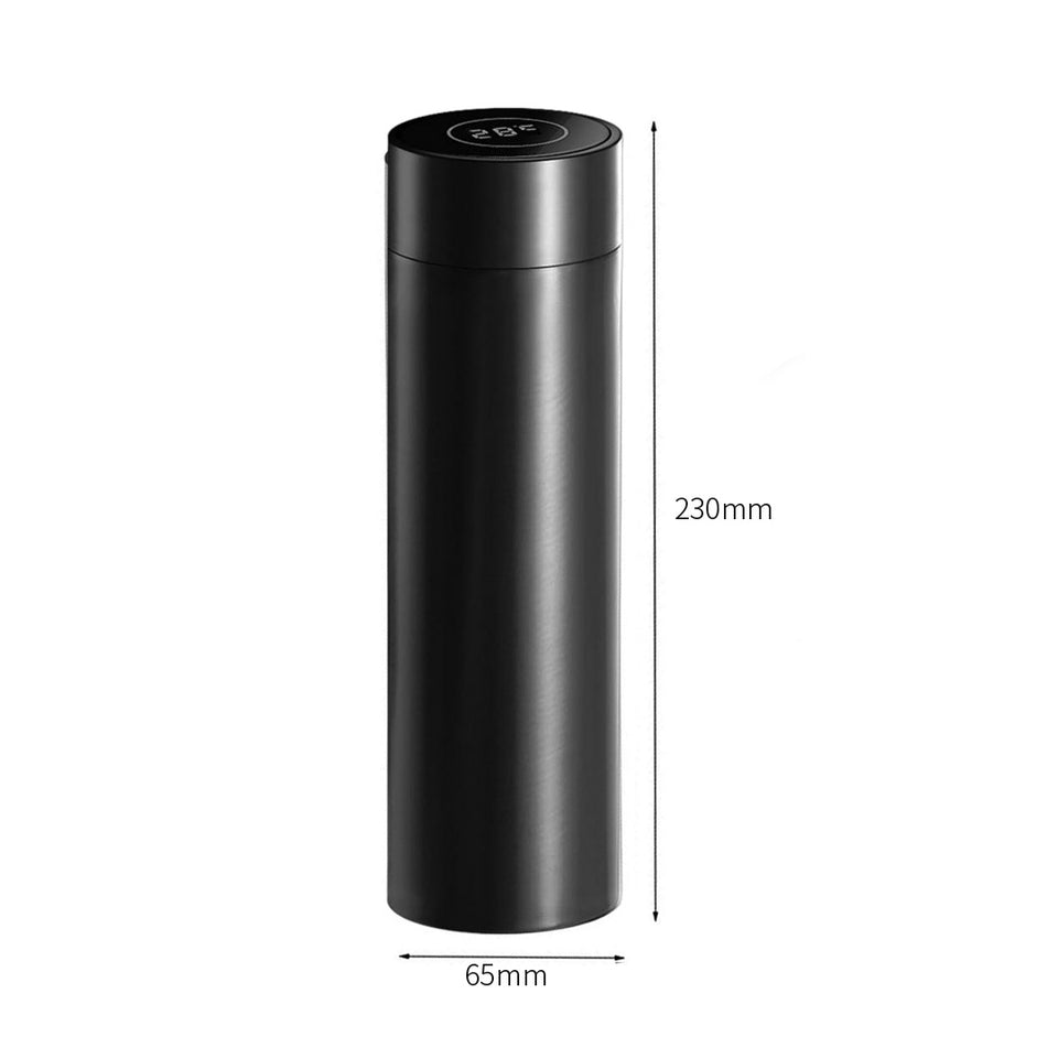 SOGA 500ML Stainless Steel Smart LCD Thermometer Display Bottle Vacuum Flask Thermos Black