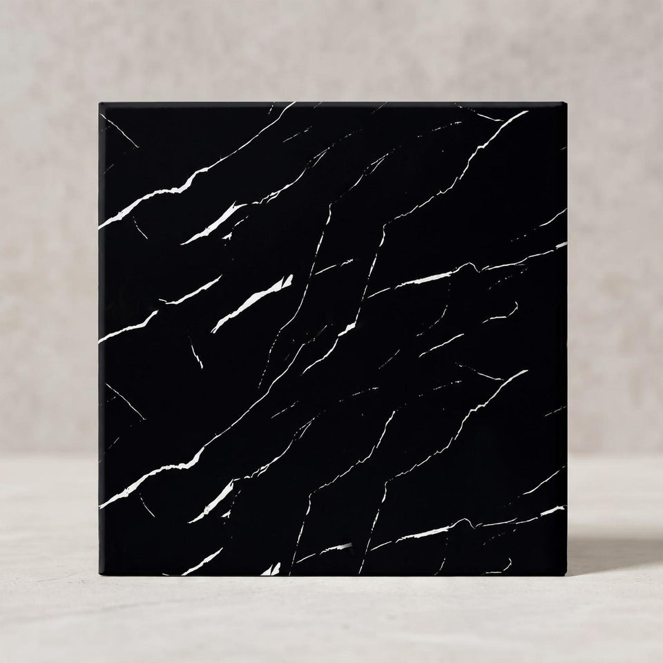 SOGA Peel & Stick Floor and Wall Tiles 30 x 30cm 10 Pack Black Faux Marble