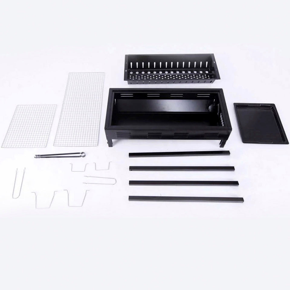 SOGA 2X 66cm Portable Folding Thick Box-Type Charcoal Grill for Outdoor BBQ Camping