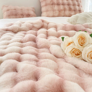 SOGA 200cm Light Pink Fuzzy Fur Throw Blanket