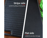 SOGA 45cm Rectangular Cast Iron Portable Fry BBQ Grill Plate Cooking Pan Tray with Handle