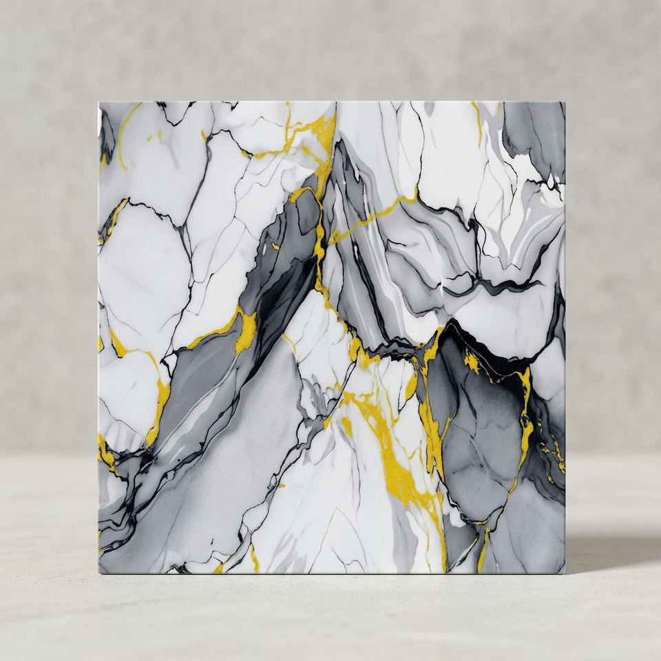SOGA Peel & Stick Floor and Wall Tiles 60 x 60cm 10 Pack Blue Agate Faux Marble