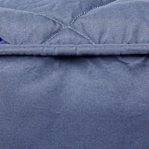 SOGA 2X Blue 183cm Wide Cross-Hatch Mattress Cover Thick Quilted Stretchable Bed Spread Sheet Protector with Pillow Covers