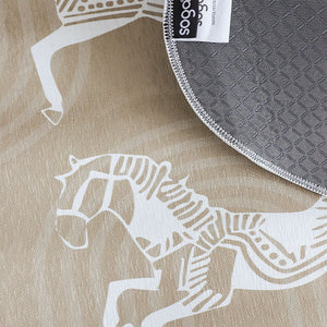SOGA Two-Seater Beige Horse Print 90x90cm Throw Blanket Sofa Cover