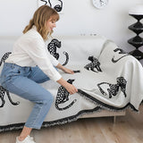 SOGA Two-seater White Sofa Cover Leopard Print 180x260cm Polyester