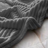 SOGA Grey Throw Blanket Warm Cozy Striped Pattern Thin Flannel Coverlet Fleece Bed Sofa Comforter