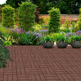 SOGA 2X 11 pcs Dark Chocolate DIY Wooden Composite Decking Tiles Garden Outdoor Backyard Flooring Home Decor