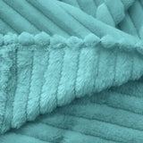SOGA 2X Sky Blue Throw Blanket Warm Cozy Striped Pattern Thin Flannel Coverlet Fleece Bed Sofa Comforter