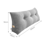 SOGA 4X 100cm Silver Triangular Wedge Bed Pillow Headboard Backrest Bedside Tatami Cushion Home Decor