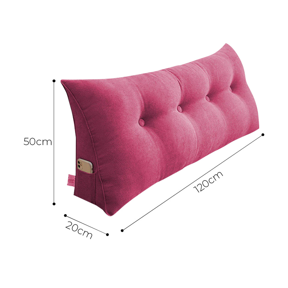 SOGA 4X 120cm Crabapple Red Triangular Wedge Bed Pillow Headboard Backrest Bedside Tatami Cushion Home Decor