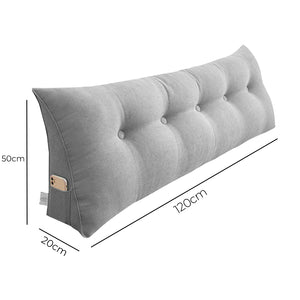 SOGA 2X 120cm Silver Triangular Wedge Bed Pillow Headboard Backrest Bedside Tatami Cushion Home Decor