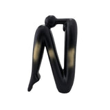 SOGA Black Gold Ceramic Ornament Modern Home Decor Set (13x6x20cm & 10x5x28cm)