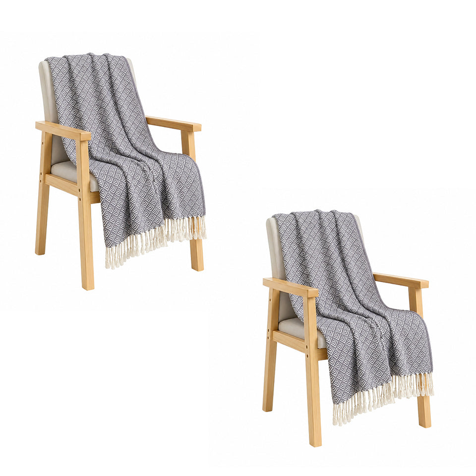 SOGA 2X Grey Throw Blanket 127x170cm Soft Polyester Cozy Sofa Bed