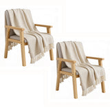 SOGA 2X Beige Polyester Throw Blanket Soft Cozy Sofa Bed