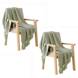 SOGA 2X Matcha Green Polyester Throw Blanket Soft Cozy Sofa Bed