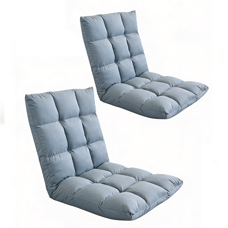SOGA 2X Light Grey Flannel Lounge Chair Cushion Soft Comfortable Seat Pad
