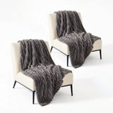 SOGA 2X 150x200cm Grey Flannel Polyester Throw Blanket