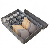 SOGA (44x29x13cm) Grey 15+1 Compartment Fabric Storage Box Organizer