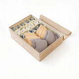 SOGA (44x29x13cm) Beige 15+1 Compartment Fabric Storage Box Organizer