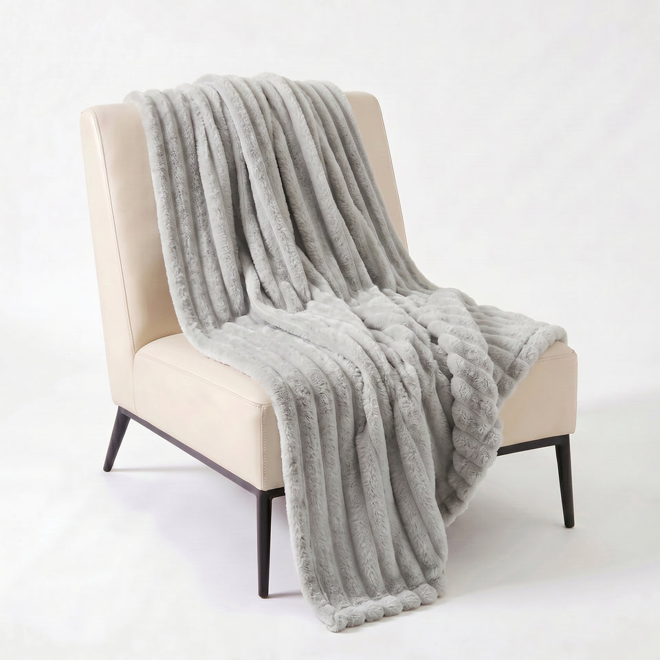 SOGA 150x200cm Silver Flannel Polyester Throw Blanket