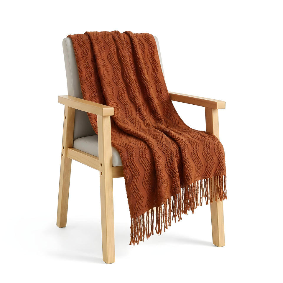 SOGA Brown Polyester Throw Blanket Soft Cozy Sofa Bed