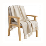 SOGA Beige Polyester Throw Blanket Soft Cozy Sofa Bed