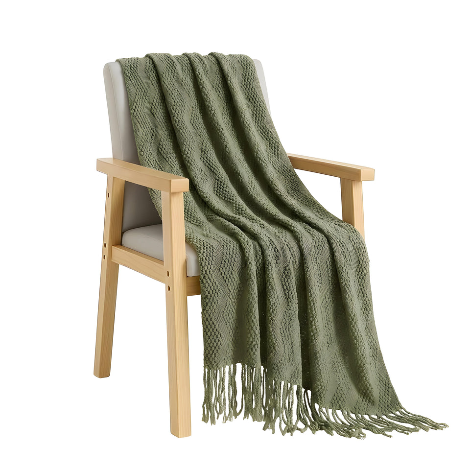 SOGA Green Polyester Throw Blanket Soft Cozy Sofa Bed