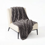 SOGA 150x200cm Grey Flannel Polyester Throw Blanket