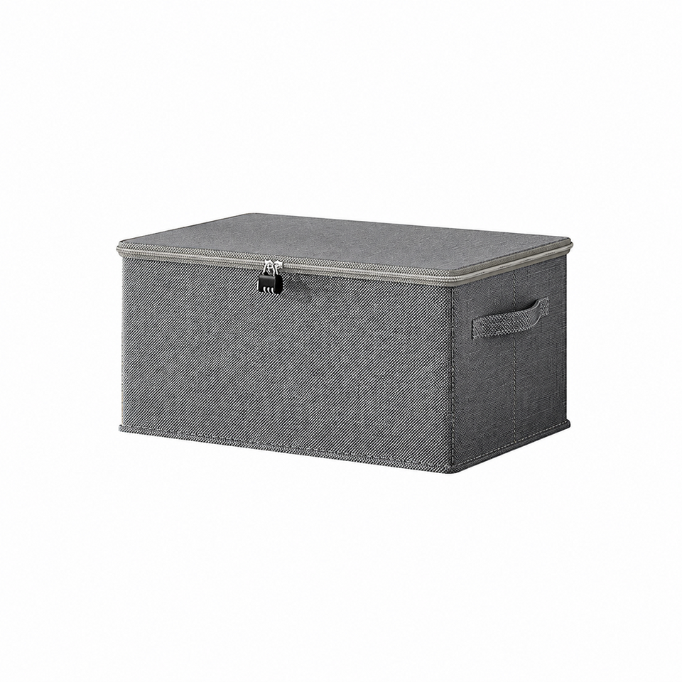 SOGA (40x30x20cm) Grey Fabric Storage Box Home Organizer ( Large)