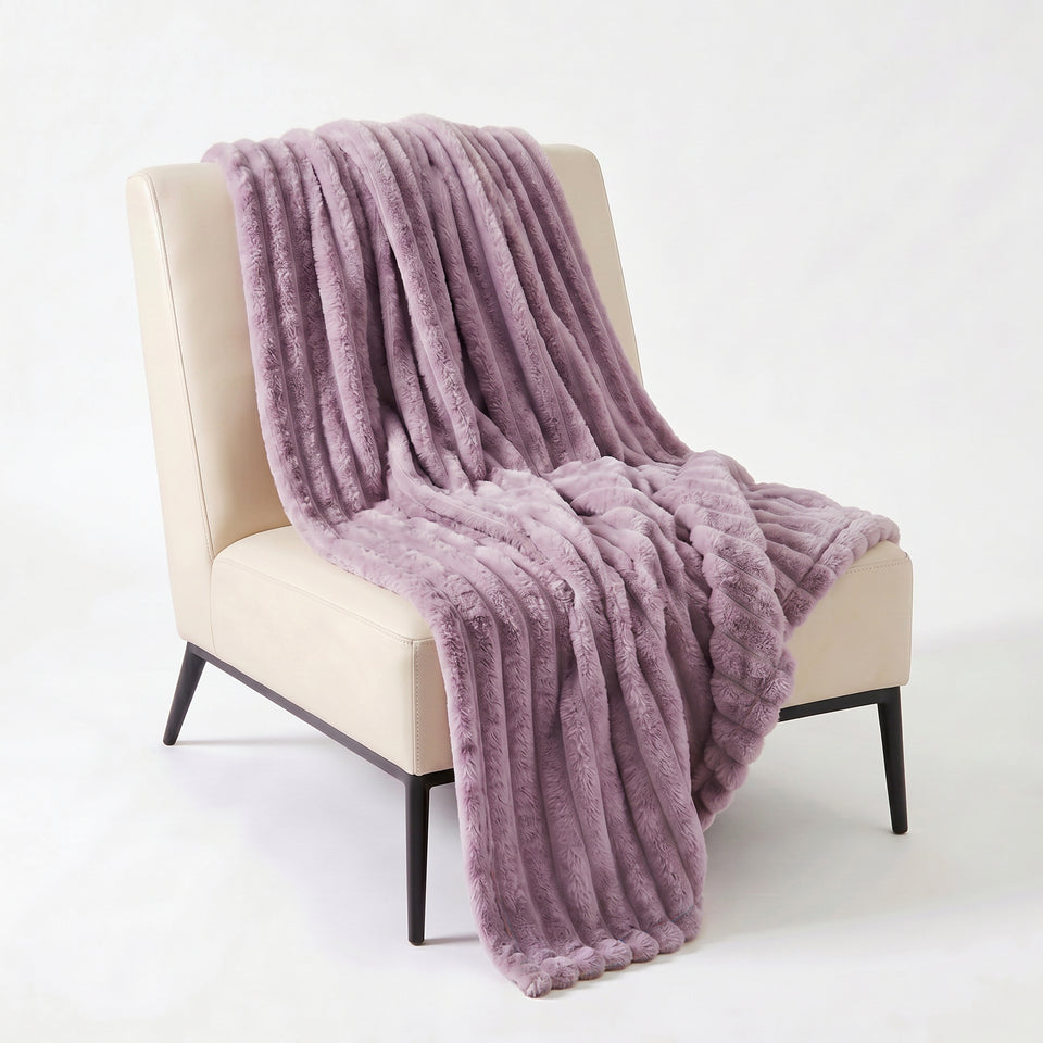 SOGA 150x200cm Purple Flannel Polyester Throw Blanket