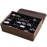 SOGA (43x29x13cm) Coffee 30 Compartment Fabric Storage Box Organizer