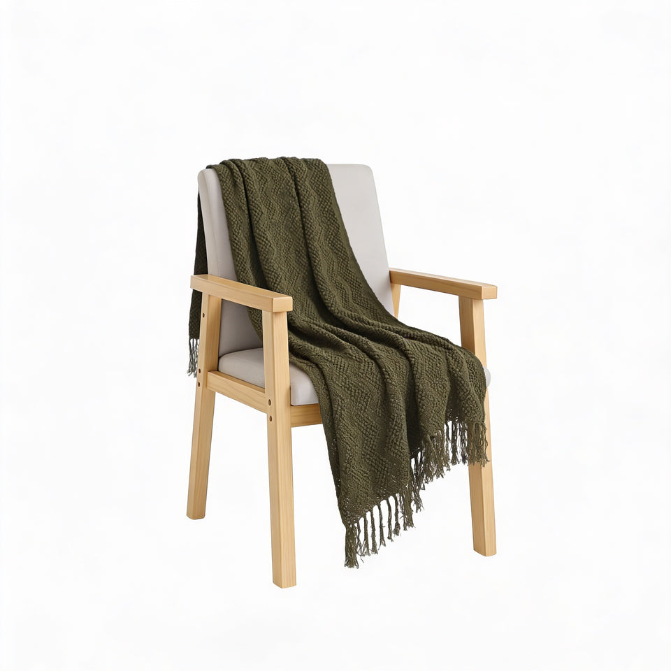 SOGA Army Green Polyester Throw Blanket Soft Cozy Sofa Bed