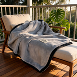 SOGA 2X 230x200cm Silver Flannel Polyester Throw Blanket