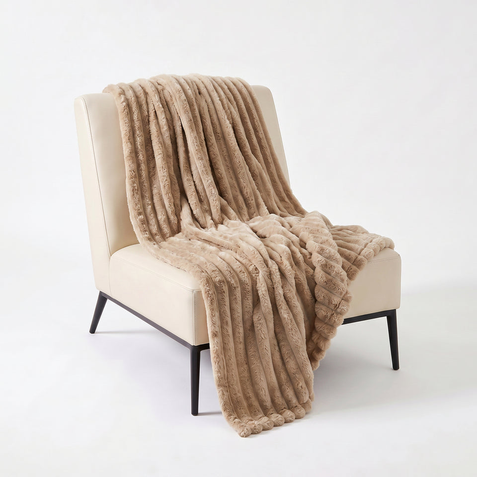 SOGA 150x200cm Light Coffee Flannel Polyester Throw Blanket