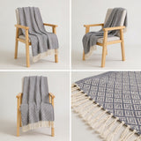 SOGA 2X Grey Throw Blanket 127x170cm Soft Polyester Cozy Sofa Bed